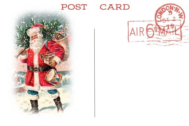 クリスマスポストカードサンタ 無料画像 Public Domain Pictures