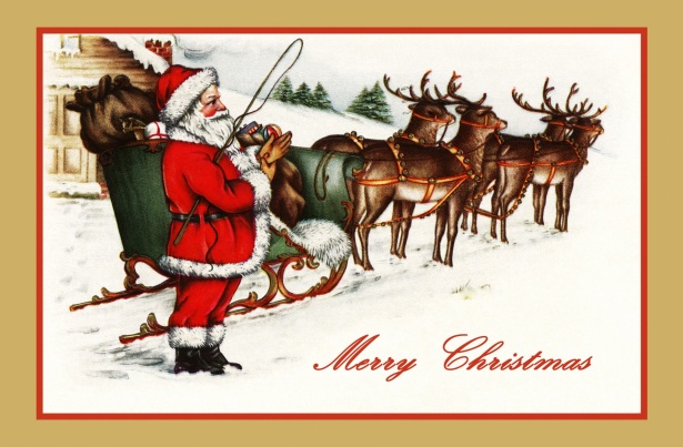 Christmas Vintage Santa Card Free Stock Photo - Public Domain Pictures