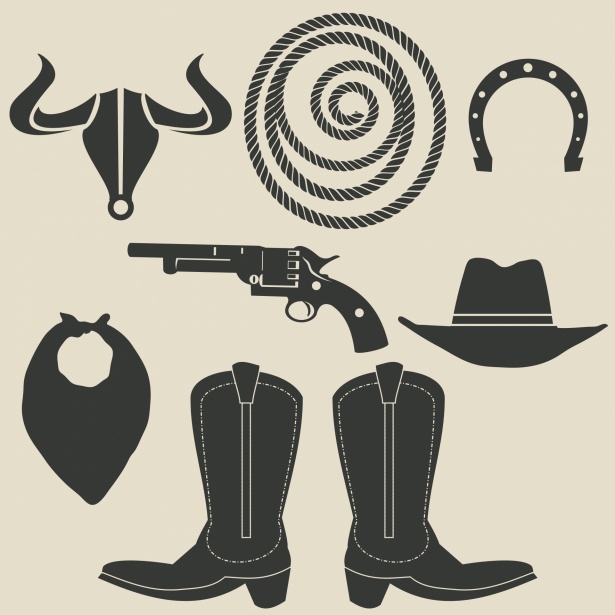 Cowboy Rodeo Clipart Set Free Stock Photo - Public Domain Pictures
