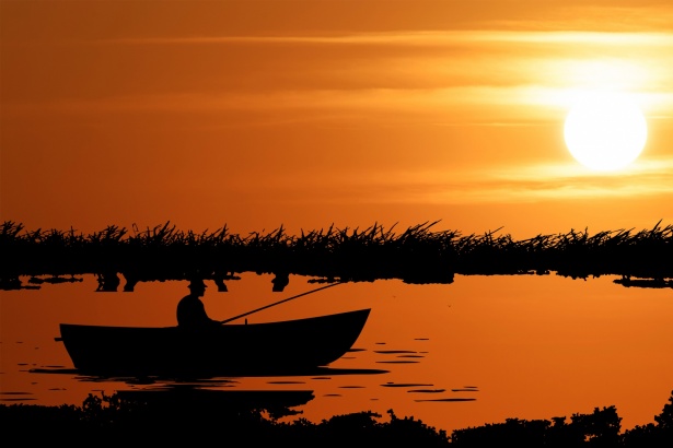 Fisherman Boat Sunset Silhouette Free Stock Photo - Public Domain Pictures