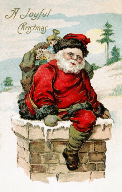 サンタクロースのクリスマスポストカード 無料画像 Public Domain Pictures