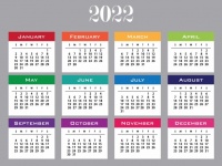 2022 -es naptársablon