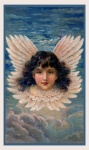 Arte vintage de nuvens de anjo