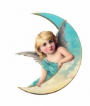 Arte Vintage Angel Moon