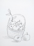 Manzanas, cesta, cosecha, imagen