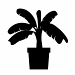 Ilustração da silhueta da árvore de bana