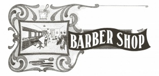 Cartello vintage della nave del barbiere