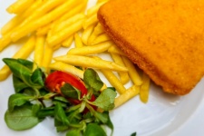 Breaded Fried Cheese With Fries