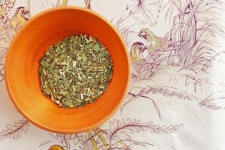 Ceramic Bowl With Green Herbal Tea