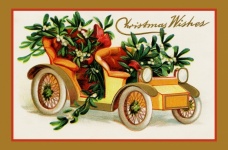 Vintage Mistel Weihnachtskarte