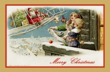 Weihnachtskarte mit Vintage-Weihnachtsma