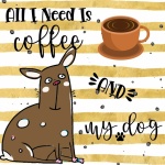 Kávé és kutya poszter