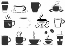 Clipart de xícaras de café e canecas