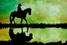 Cowboy Horse Rider Silhouette