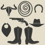 Cowboy Rodeo Clipart-Set