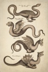 Dragons créatures mythiques art vintage