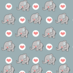 Elephant Heart Background Pattern