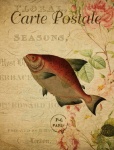 Carte poștală de artă vintage de pește