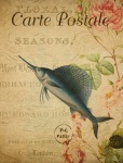 Pocztówka z rybami w stylu vintage
