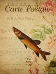 Carte poștală de artă vintage de pește