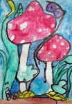 Muchomůrka, houby, kresba