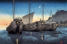 Arte vintage delle navi portuali