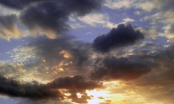 Ég felhők naplemente fotó