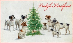 Dogs Christmas Tree Vintage