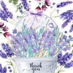 Lavender Děkuji Card
