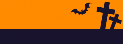 Banner de Halloween en blanco