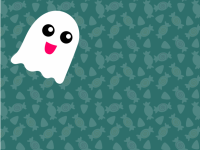 Halloween ghost with copy space