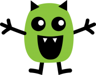 Cute green monster illustration