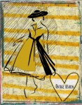 1950 Vintage žena módní plakát