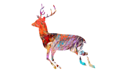 Fall foliage filled deer png