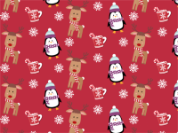 Penguins And Reindeer Background