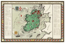 Irsko mapa vintage umění