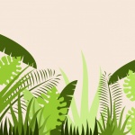 Sfondo tropicale con foglie di giungla