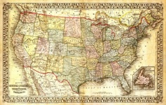 Mapa vintage de América del norte