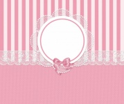 Achtergrond met roze strepen en kant