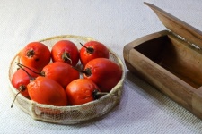 Albero maturo pomodoro frutta nel cestin