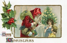 Mikulás karácsonyi üdvözlőlap régi