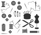 Sewing Accessories Clipart Set