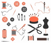 Sewing Equipment Clipart Set
