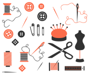 Sewing Equipment Clipart Set