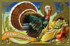 Carte de Thanksgiving ancienne vintage