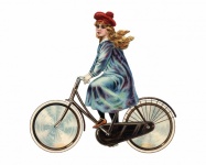 Viktoriánus lány kerékpár Vintage