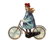 Menina vitoriana bicicleta vintage