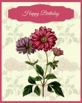 Vintage Flower Birthday Card