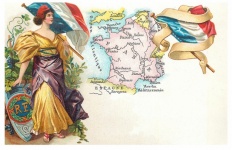 Mapa Francji w stylu vintage