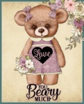 Affiche vintage d'amour d'ours e